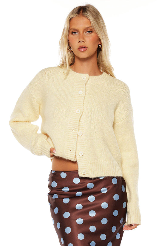 Ellia Butter Yellow Button Down Cardigan