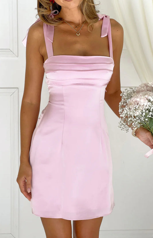 Akira Tall Fit Pink Tie Mini Dress