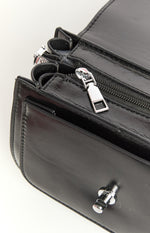 Aries Black PU Crossbody Bag Image