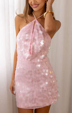 Adele Pink Sequin Mini Dress Image