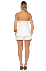 Ailany White Floral Strapless Longline Top Image