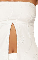 Ailany White Floral Strapless Longline Top Image