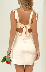 Akira Cream Tie Mini Dress Image