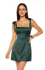 Akira Green Tie Mini Dress Image