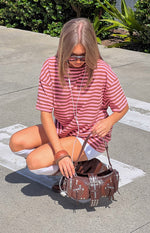 Alba Pink Stripe Oversized Tee Image