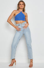 Aleya Crochet Top Blue Image