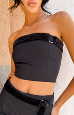 Alistair Black Strapless Belt Top Image
