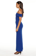 Amabella Cobalt Blue Crepe Maxi Dress Image
