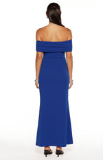 Amabella Cobalt Blue Crepe Maxi Dress Image