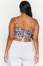 Amalie Black Print Corset Top Image