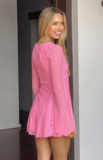 Ambrose Pink Long Sleeve Playsuit Image