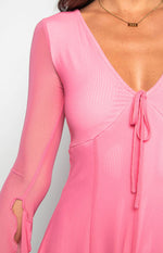 Ambrose Pink Long Sleeve Playsuit Image