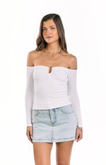Anabel White Long Sleeve Top Image