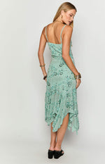 Another World Teal Sequin Midi Dress Image
