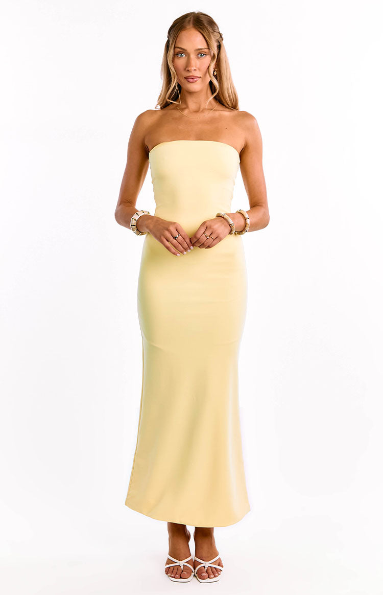 Arizona Yellow Crepe Maxi Dress Image
