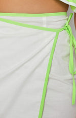 Ash White Wrap Mini Skirt Image