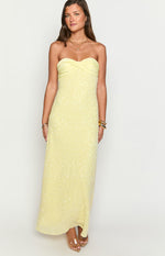 Ashley Yellow Sequin Strapless Maxi Dress Image