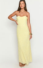 Ashley Yellow Sequin Strapless Maxi Dress Image