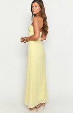 Ashley Yellow Sequin Strapless Maxi Dress Image