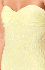 Ashley Yellow Sequin Strapless Maxi Dress Image