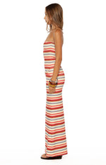 Azari Beige Multi Stripe Maxi Dress Image