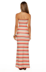 Azari Beige Multi Stripe Maxi Dress Image
