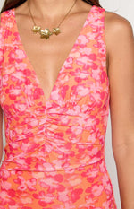 Beck Orange Floral Print Maxi Dress Image