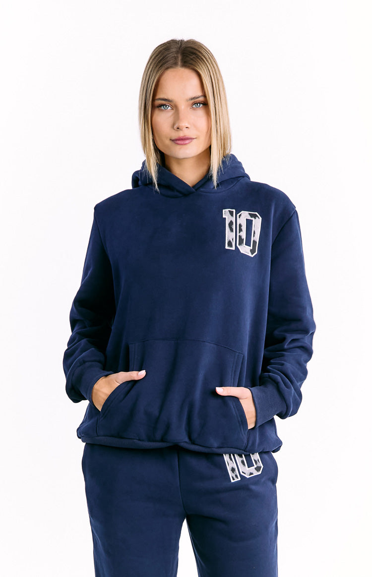Beginning Navy Leopard Star Hoodie Image