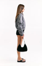 Benson Grey Puff Bomber Jacket Image