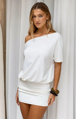 Bisou White Off Shoulder Mini Dress Image