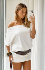 Bisou White Off Shoulder Mini Dress Image
