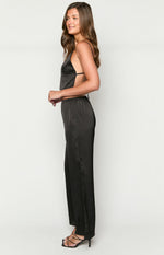 Bridget Black Satin Pants Image