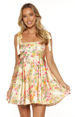 Brilliana Yellow Bloom mini Dress Image