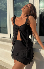 Caspian Black Chiffon Top Image