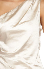 Celine Cream Satin Asymmetric Top Image