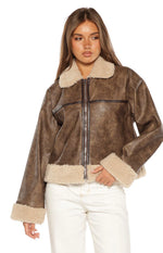 Cloud Brown Aviator Jacket Image