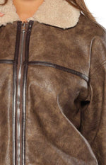 Cloud Brown Aviator Jacket Image
