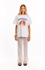 Cordelia White Sequin Wide Leg Pants Image