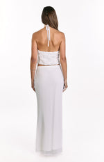 Daisie White Textured Halter Top Image