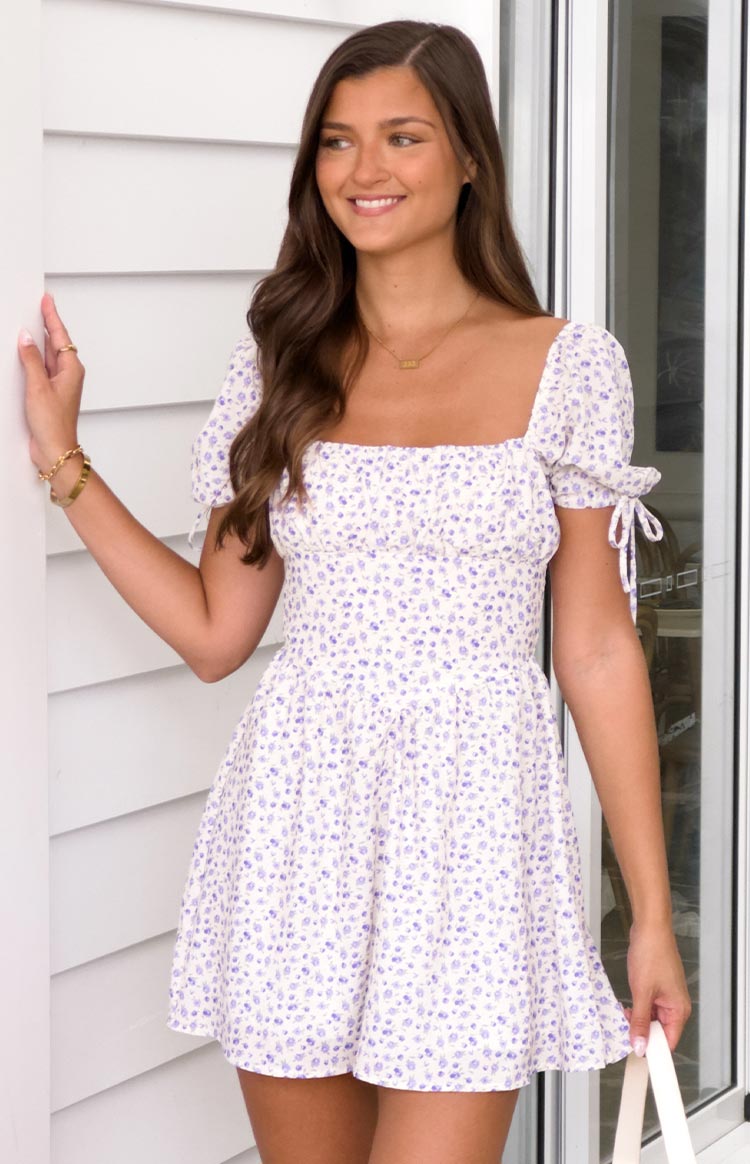 Danyal Purple Floral Mini Dress Image
