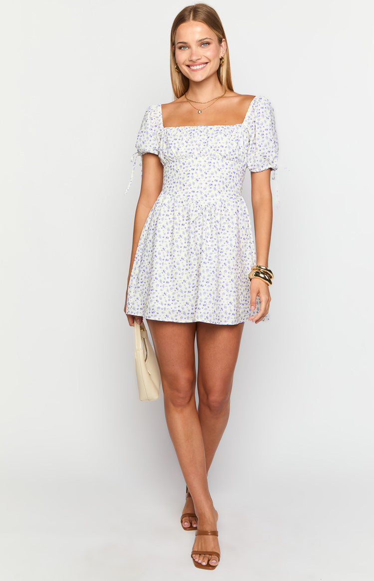 Danyal Purple Floral Mini Dress Image