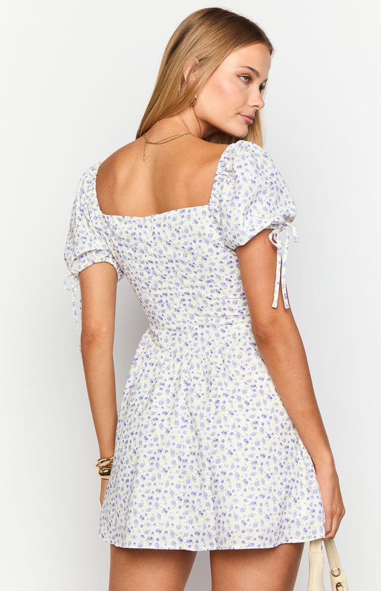 Danyal Purple Floral Mini Dress Image