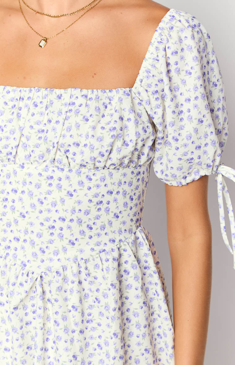 Danyal Purple Floral Mini Dress Image