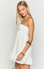 Daria White Strapless Mini Dress Image