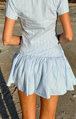 Della Blue Stripe Tie Waist Reversible Skirt Image