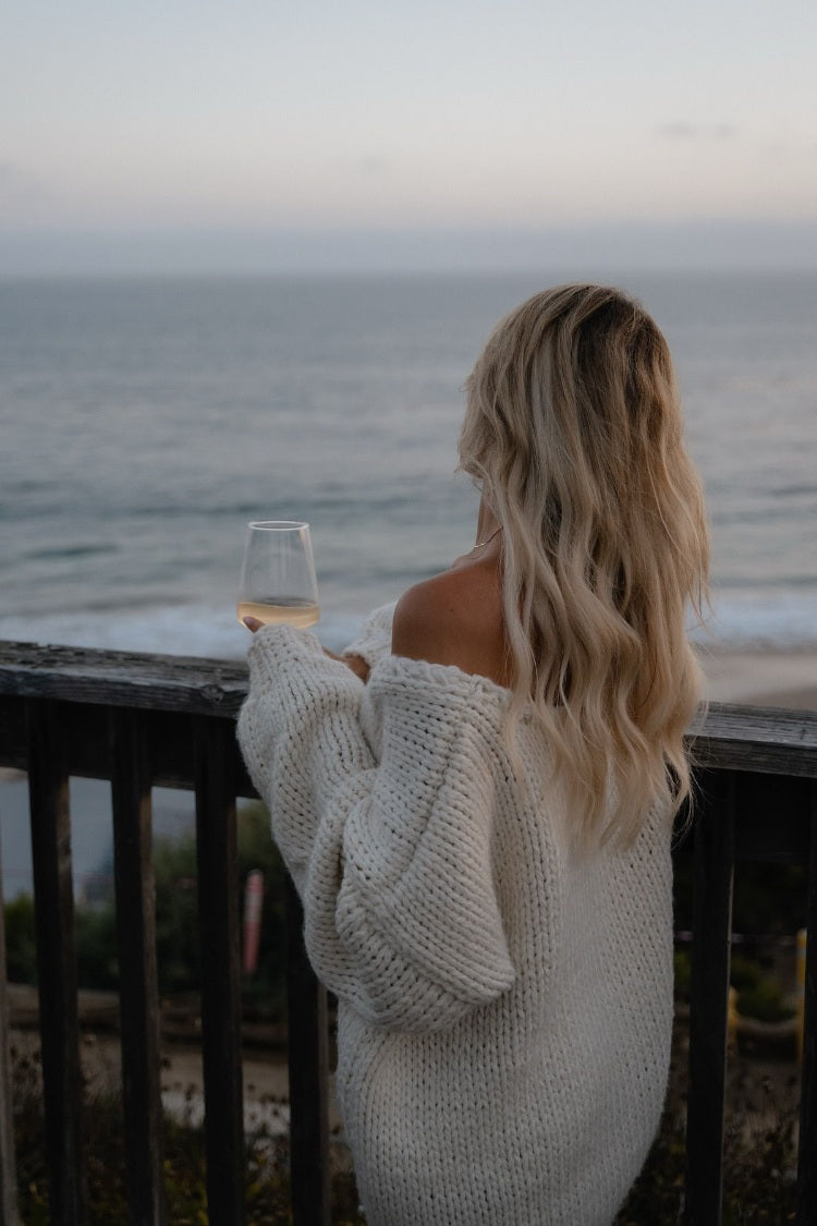 Delvey Cream Chunky Knit Sweater Image
