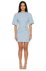 Dontae Blue Crepe Mini Dress Image
