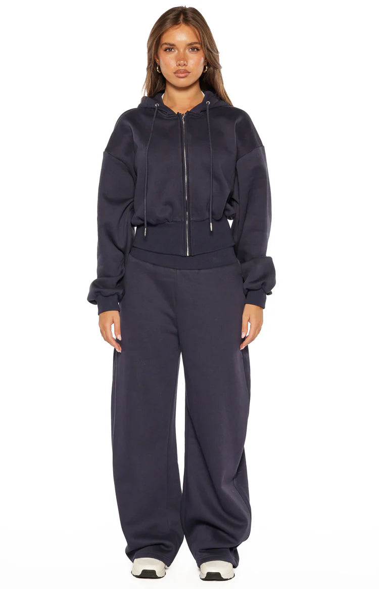 Dora Navy Barrel Leg Track Pants Image