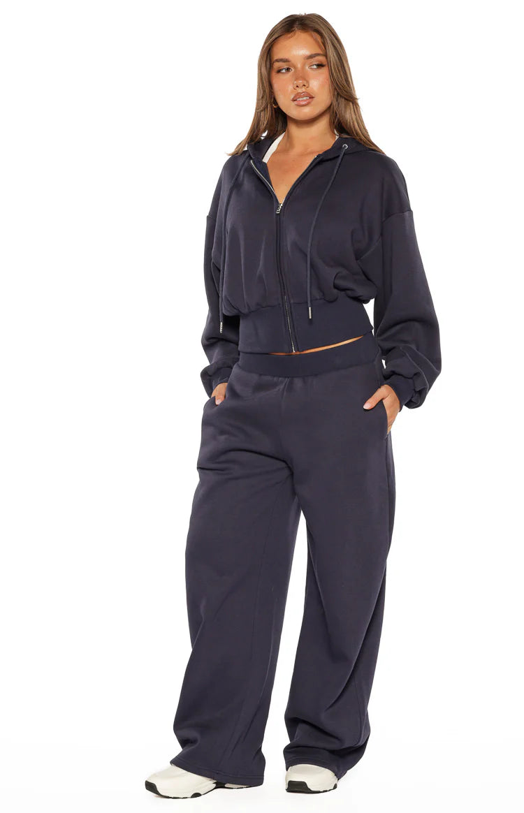 Dora Navy Barrel Leg Track Pants Image