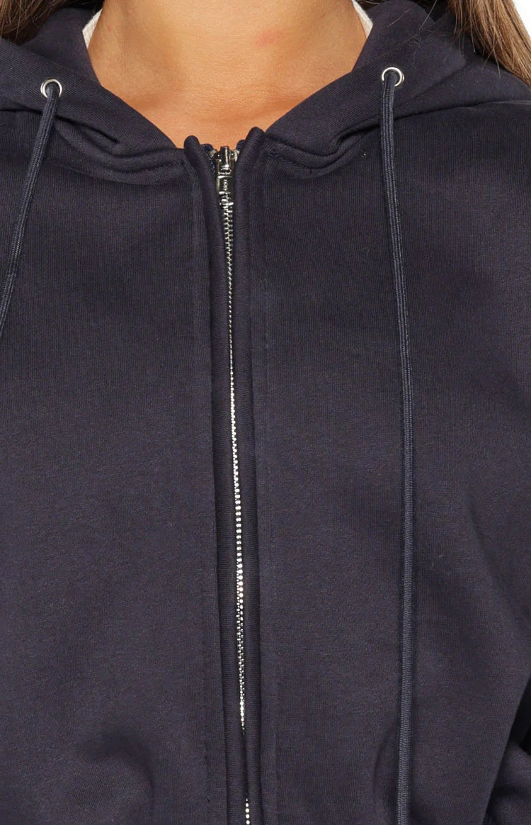 Dora Navy Zip Hoodie Sweater Image